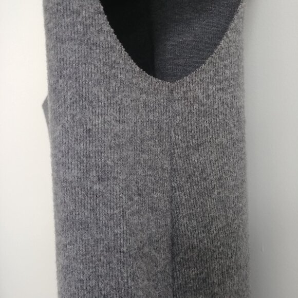 Zara grey sleeveless turtleneck sweater top Medium cotton blend - Picture 7 of 14